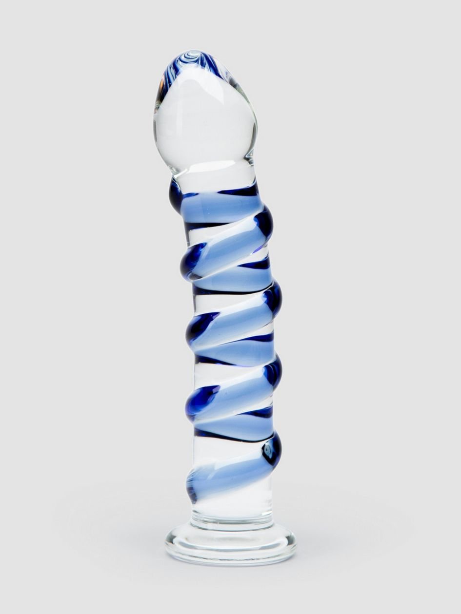 12036.jpg Icicles No 5 Sapphire Spiral Glass Dildo 7 Inch - Image 1