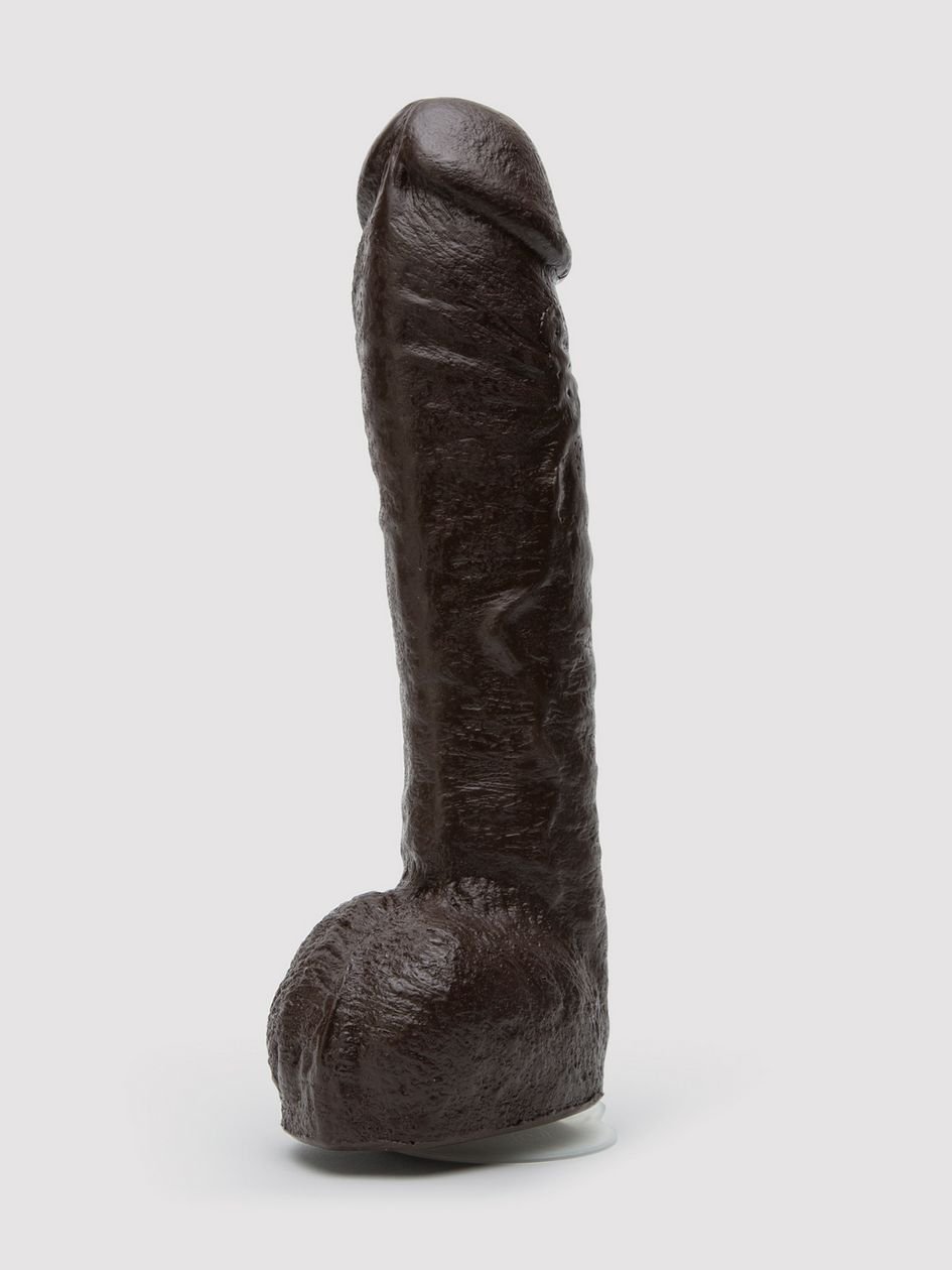 12107.jpg Doc Johnson Bam Black Realistic Vac-U-Lock Large Cock 10.5 Inch - Image 1