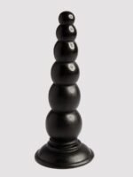 Beaded Black Anal Dildo with Suction Cup Base 6.5 Inch