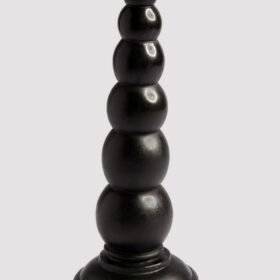 Beaded Black Anal Dildo with Suction Cup Base 6.5 Inch