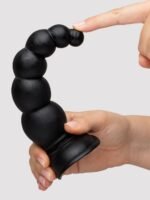 Beaded Black Anal Dildo with Suction Cup Base 6.5 Inch - Image 3