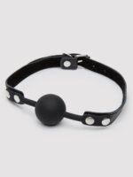 Bondage Boutique Faux Leather Medium Silicone Ball Gag - Image 2