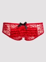 Lovehoney Red Crotchless Lace Ruffle-Back Panties