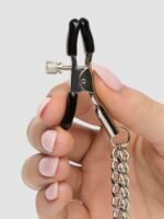 Bondage Boutique Adjustable Nipple Clamps with Double Chain
