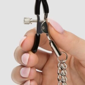 Bondage Boutique Adjustable Nipple Clamps with Double Chain