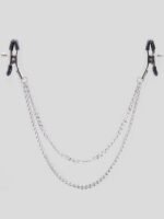 Bondage Boutique Adjustable Nipple Clamps with Double Chain - Image 2