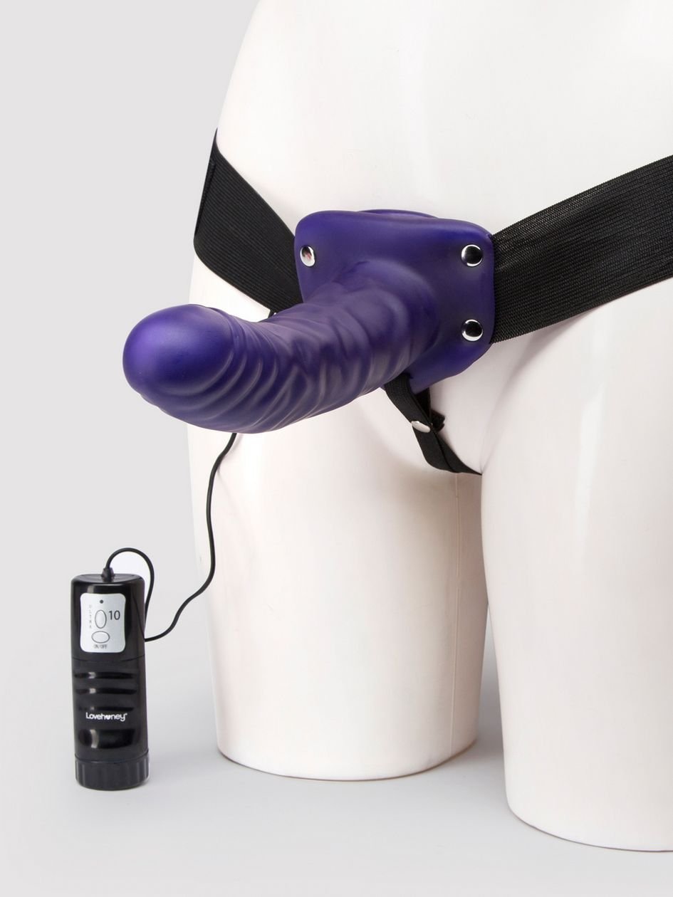 65268.jpg Lovehoney Perfect Partner Unisex Hollow 10 Function Vibrating Strap-On 8 Inch - Image 1
