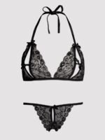 Lovehoney Lace Peek-a-Boo Bra and Crotchless G-String