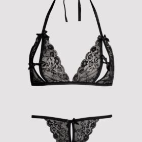 Lovehoney Lace Peek-a-Boo Bra and Crotchless G-String