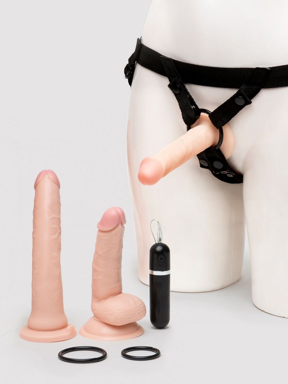 69866.jpg Lifelike Lover Realistic Pleasures Strap-On Dildo Kit (8 Piece) - Image 1