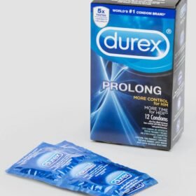 Durex Prolong Delay Textured Latex Condoms (12 Count)