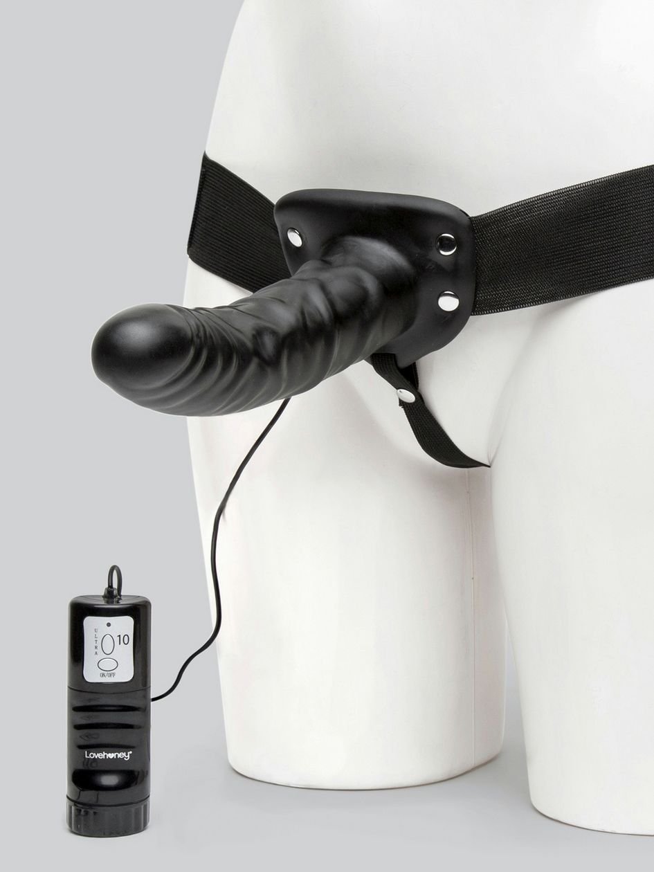 72308.jpg Lovehoney Perfect Partner Unisex Hollow Vibrating Strap-On 8 Inch - Image 1