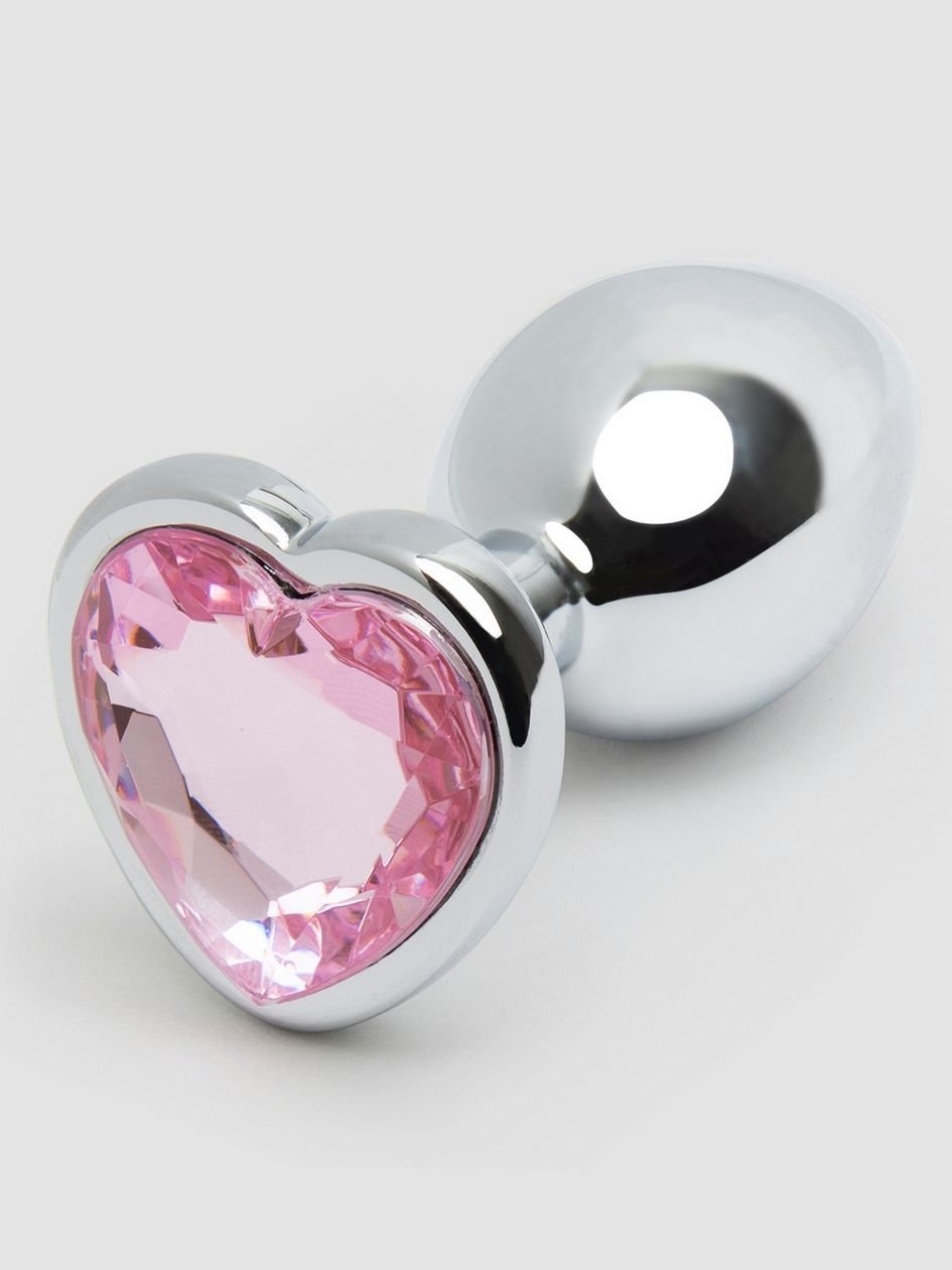 73770-1.jpg Lovehoney Jeweled Heart Metal Butt Plug 2.5 Inch - Image 1