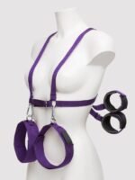 Purple Reins Body Harness with Wrist and Thigh Restraint - Image 3