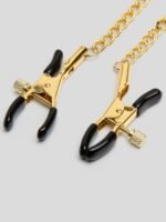 Bondage Boutique Adjustable Nipple Clamps with Gold Chain - Image 3