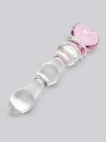 Lovehoney Crystal Heart Wavy Glass Dildo 6 Inch - Image 2