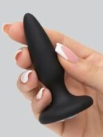 Glams Silicone Black Mini Butt Plug with Rainbow Crystal 3 Inch - Image 4