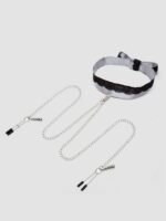 Fifty Shades of Grey Play Nice Satin and Lace Collar and Nipple Clamps