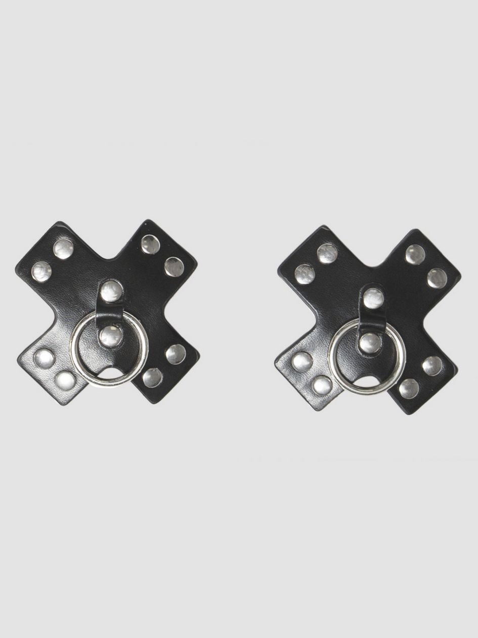 81082.jpg Coquette Black Studded Cross Nipple Pasties - Image 1