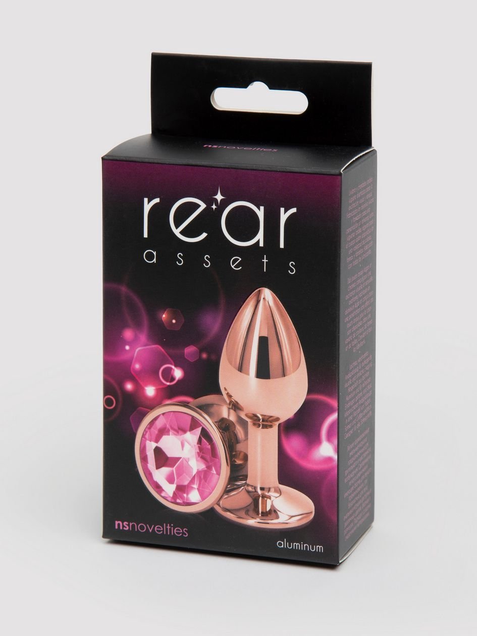 81578.jpg Rear Assets Small Jewelled Rose Gold Metal Butt Plug 2 Inch - Image 1