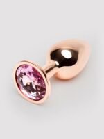 Rear Assets Small Jewelled Rose Gold Metal Butt Plug 2 Inch - Image 2