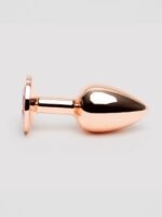 Rear Assets Small Jewelled Rose Gold Metal Butt Plug 2 Inch - Image 4