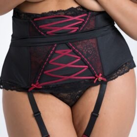 Lovehoney Plus Size Twilight Rose Black Lace Waspie