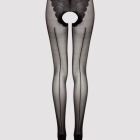 Lovehoney Black Back Seam Crotchless Pantyhose