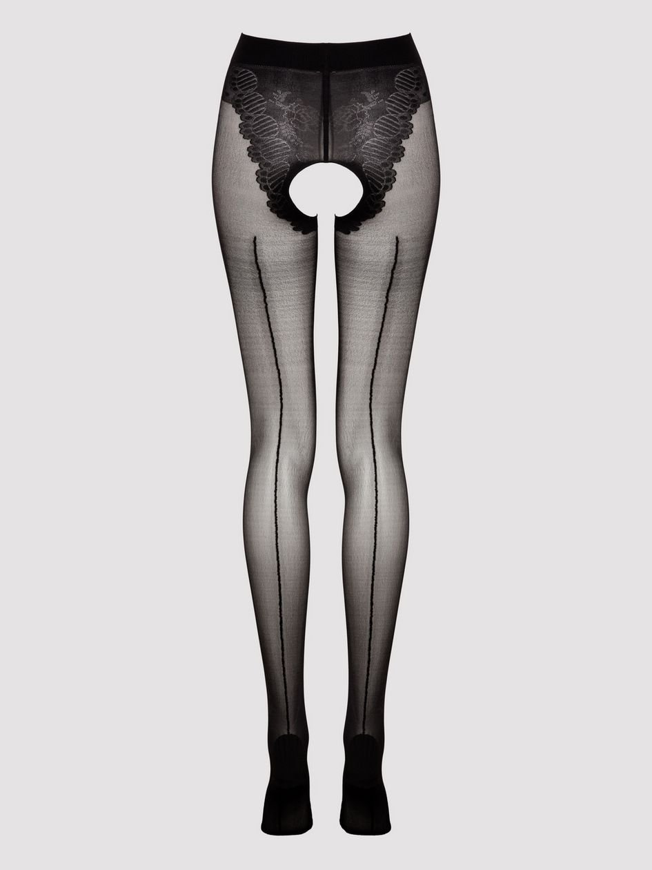 84102.jpg Lovehoney Black Back Seam Crotchless Pantyhose - Image 1