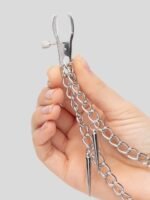 Fetish Fantasy Rock Hard Adjustable Nipple Clamps with Double Chain - Image 5