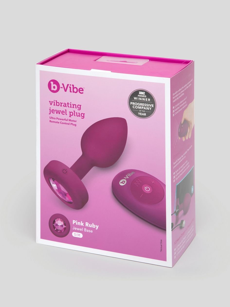 85133.jpg B-Vibe Remote Control Rechargeable Vibrating Silicone Jewelled Butt Plug - Image 1