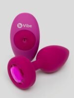 B-Vibe Remote Control Rechargeable Vibrating Silicone Jewelled Butt Plug - Image 2