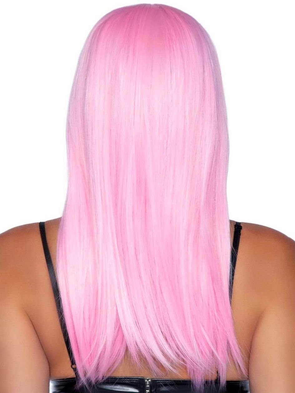 85364.jpg Leg Avenue Pink Straight Long Wig With Fringe - Image 1