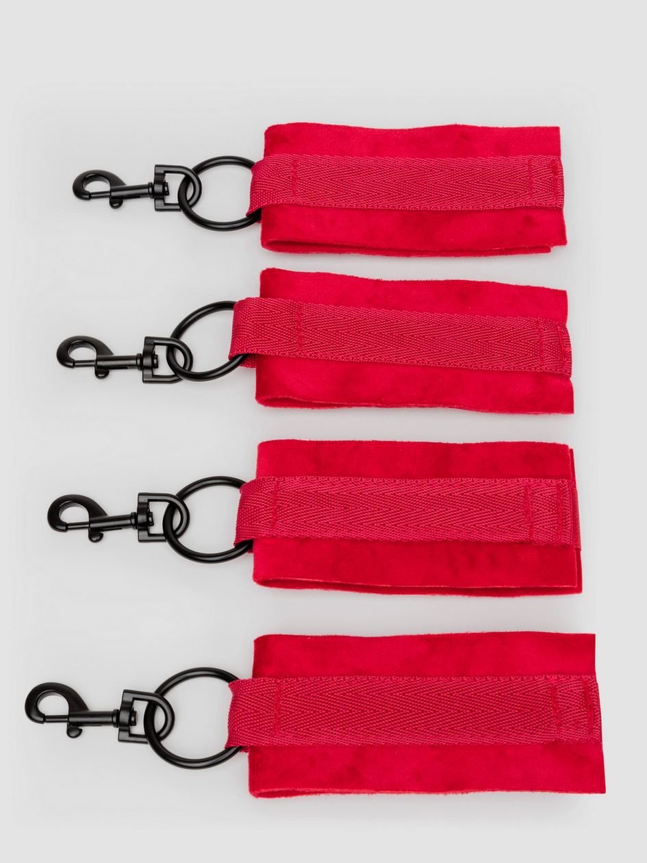 85735.jpg Bondage Boutique Bound to Please Red Under-Mattress Restraints - Image 1