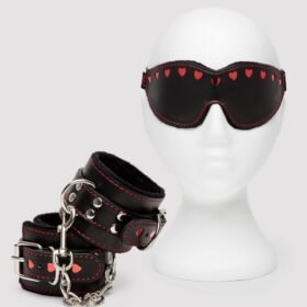Bondage Boutique Heart Blindfold and Cuff Set (2 pieces)