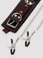 Bondage Boutique Heart Collar with Nipple Clamps and Chain - Image 5