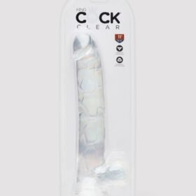 King Cock Realistic Large Suction Cup Dildo 10 Inch Clear