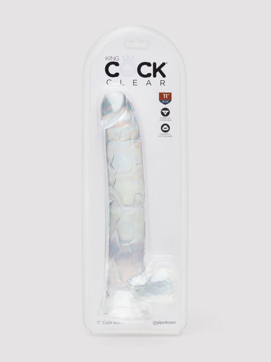 87238.jpg King Cock Realistic Large Suction Cup Dildo 10 Inch Clear - Image 1