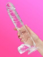 King Cock Realistic Large Suction Cup Dildo 10 Inch Clear - Image 3