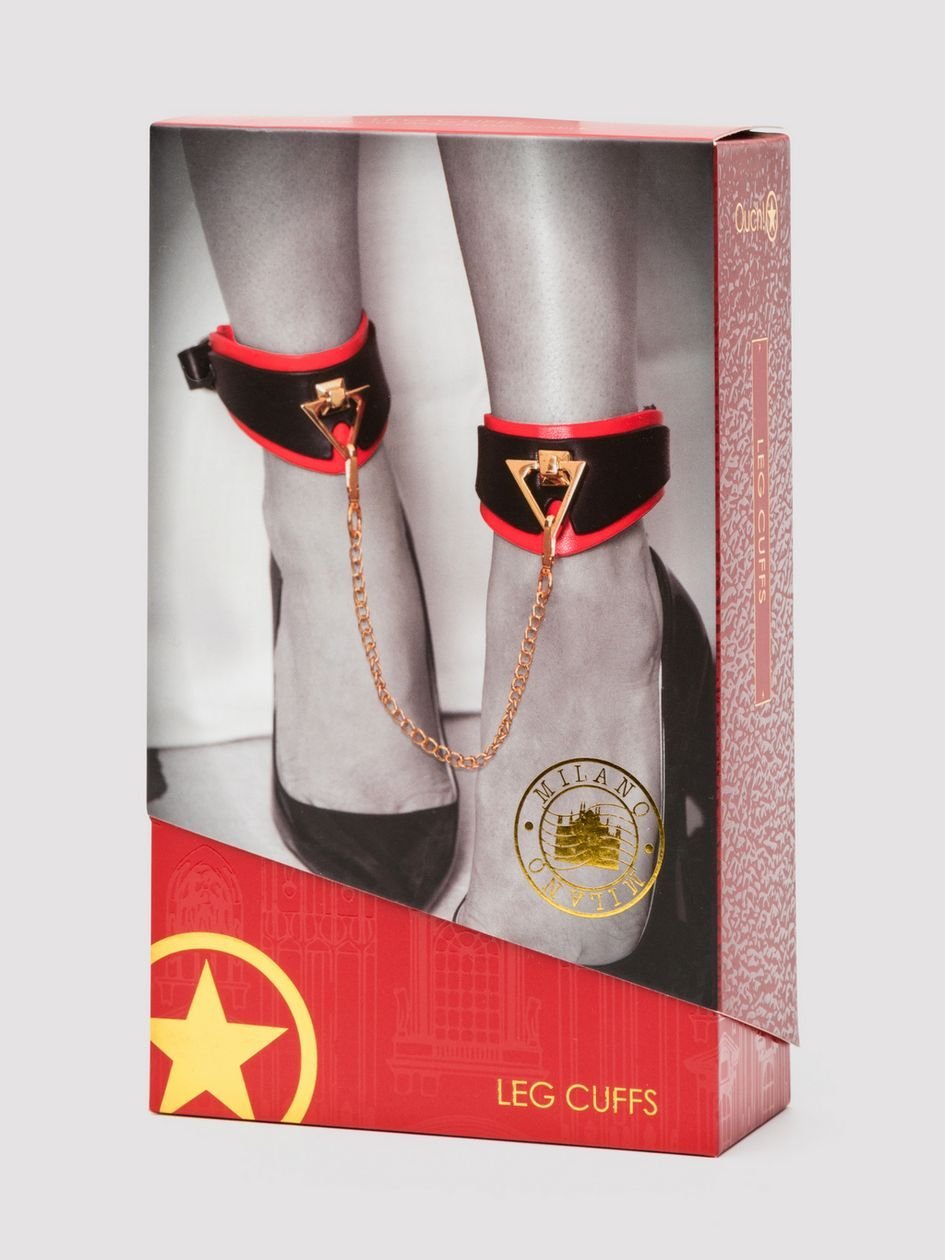 87449.jpg Ouch! Milan Faux Leather Leg Cuffs - Image 1