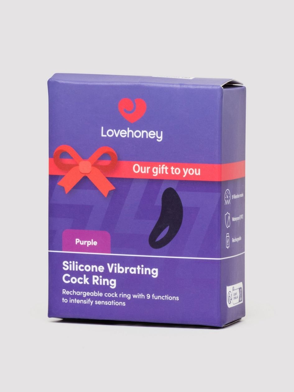 87687-1.jpg Lovehoney Purple Silicone Vibrating Cock Ring - Image 1