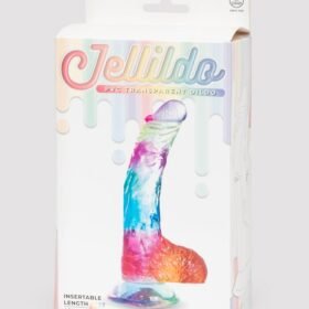 Rainbow Transparent Dildo with Balls 6 Inch