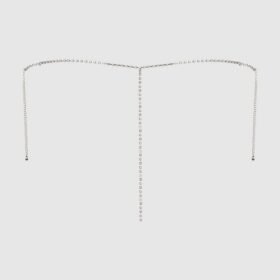 House of Desire Silver Rhinestone V-Front G-String