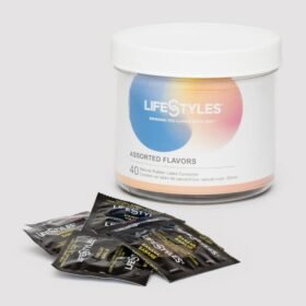 Lifestyles Assorted Flavours and Colours Latex Condoms (40 Pack)