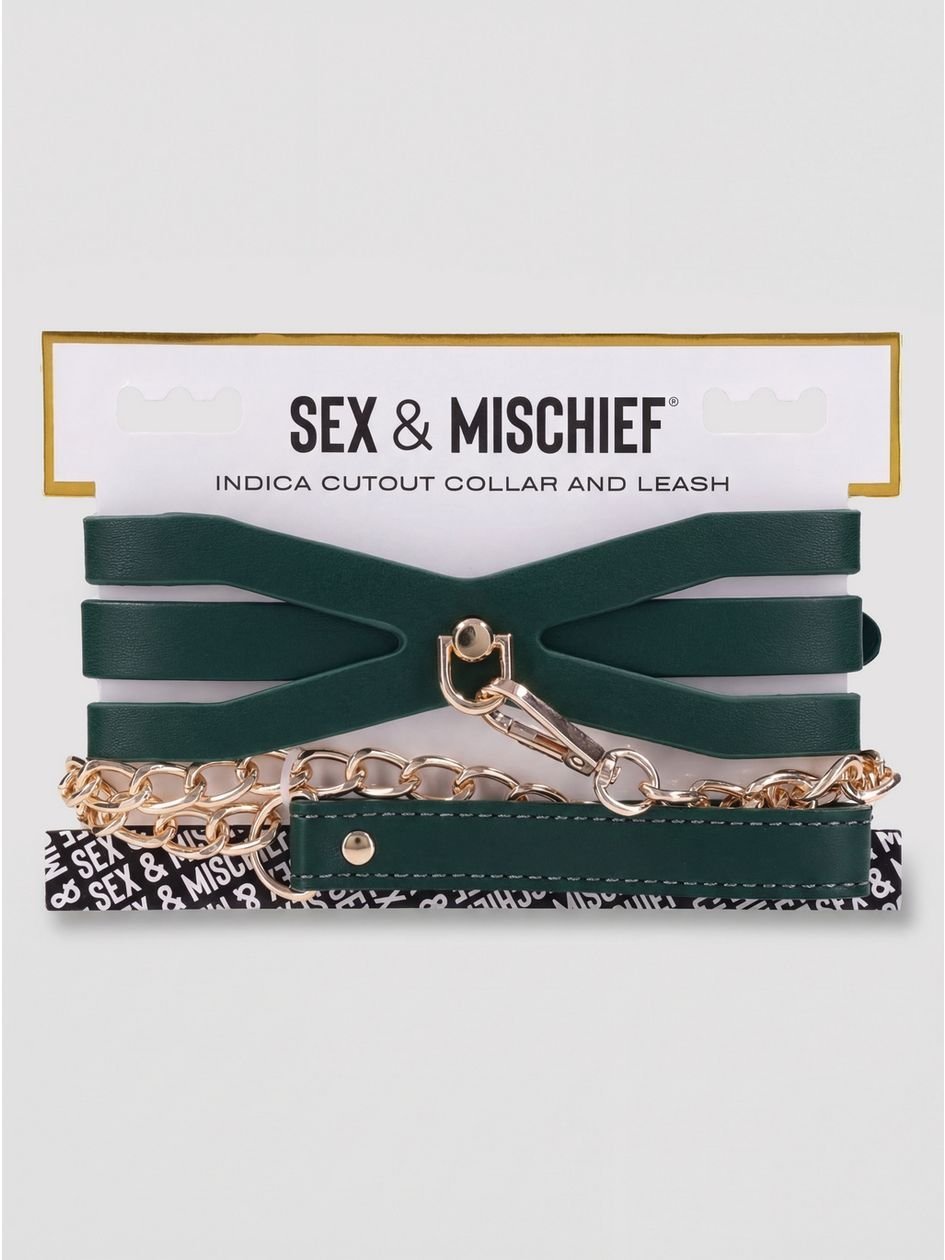 88401.jpg Sportsheets Indica Cutout Collar and Leash - Image 1