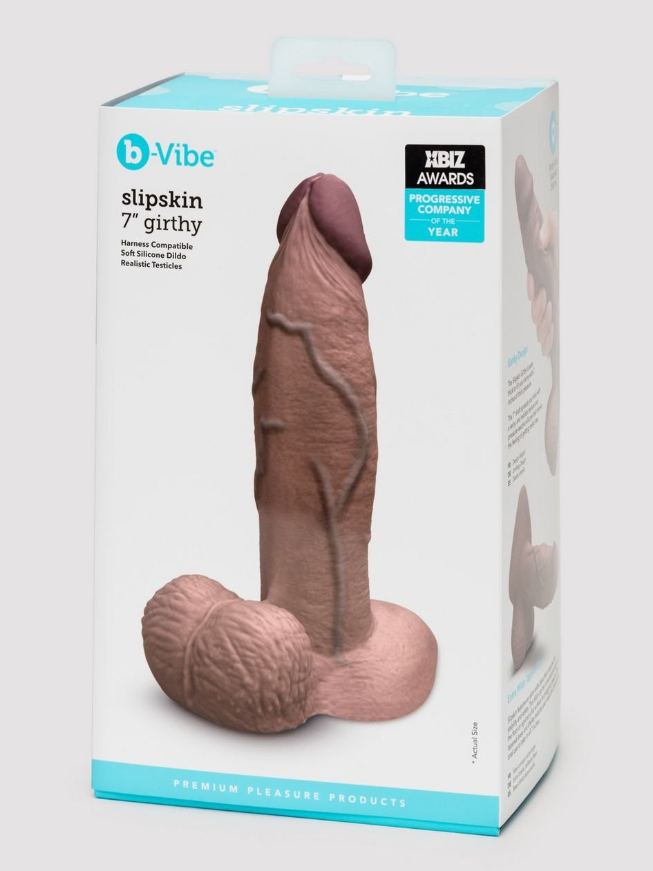 88489.jpg b-Vibe Slipskin Flesh Brown Ultra Realistic Girthy 7" Dual Density Dildo - Image 1