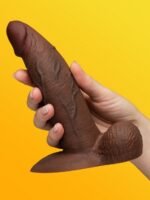 b-Vibe Slipskin Flesh Brown Ultra Realistic Girthy 7" Dual Density Dildo - Image 3
