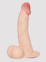 b-Vibe Slipskin Flesh Pink Ultra Realistic Curved 8" Dual Density Dildo - Image 2
