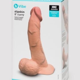 b-Vibe Flesh Tan Slipskin Ultra Realistic Curved 8" Dual Density Dildo