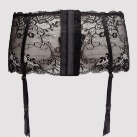 Lovehoney Love Me Lace Deep Garter Belt Black